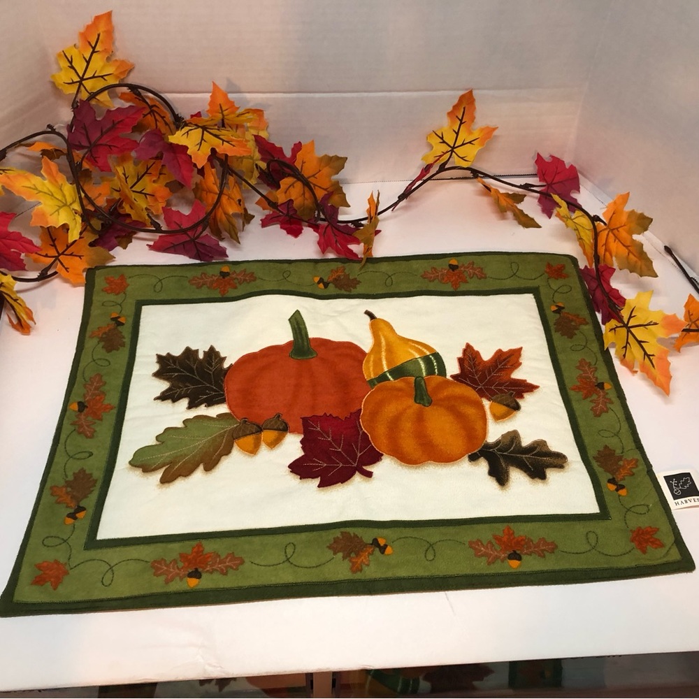 Set Of 2 Fall Target Harvest Table Placemats Fall Leaves Pumpkins Squash